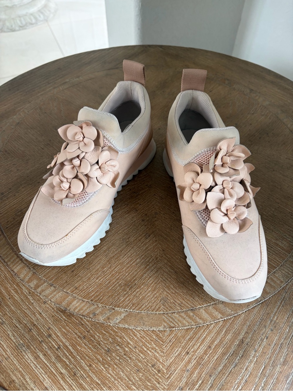 Tory Burch Blush Pink Floral Slip-On Athletic Sneakers
